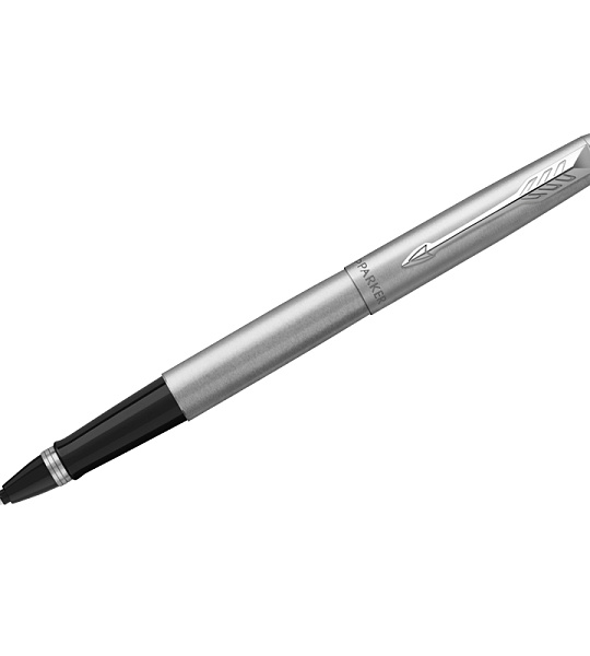 Ручка-роллер Parker "Jotter Stainless Steel CT" черная, 0,8мм, подарочная упаковка