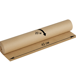 Крафт-бумага в рулоне для упаковки 420мм*20м OfficeSpace, 78г/м2