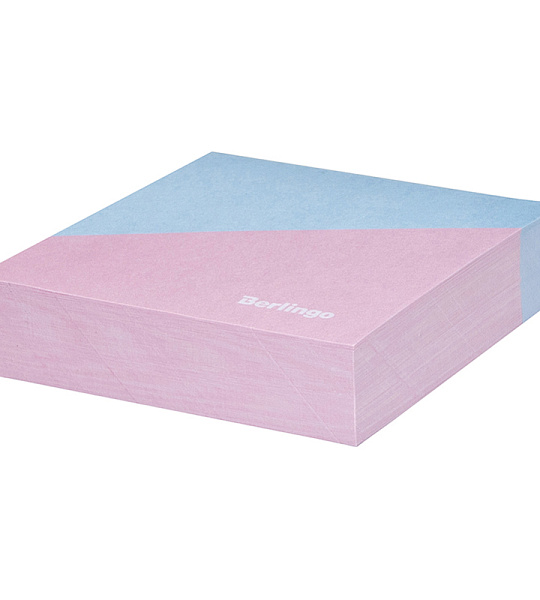 Блок для записи декоративный на склейке Berlingo "Haze" 8,5*8,5*2см, розовый/голубой, 200л.