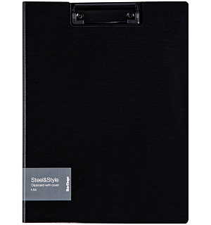 Папка-планшет с зажимом Berlingo "Steel&Style" A4, пластик (полифом), черная