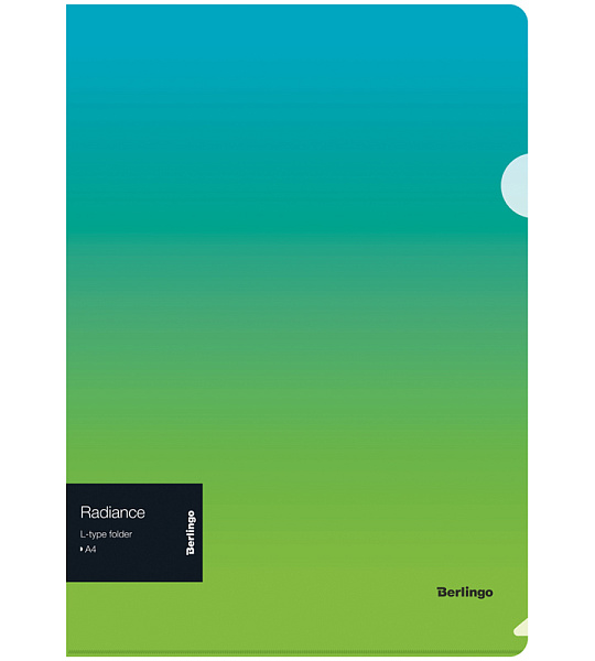 Папка-уголок Berlingo "Radiance", А4, 200мкм, голубой/зеленый градиент