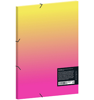 Папка для тетрадей на резинке Berlingo "Radiance" А5+, 600мкм, желтый/розовый градиент, с рисунком