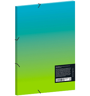 Папка для тетрадей на резинке Berlingo "Radiance" А5+, 600мкм, голубой/зеленый градиент, с рисунком