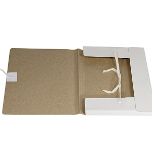 Папка для бумаг с завязками OfficeSpace, картон немелованный, 380г/м2, белый, до 400л.
