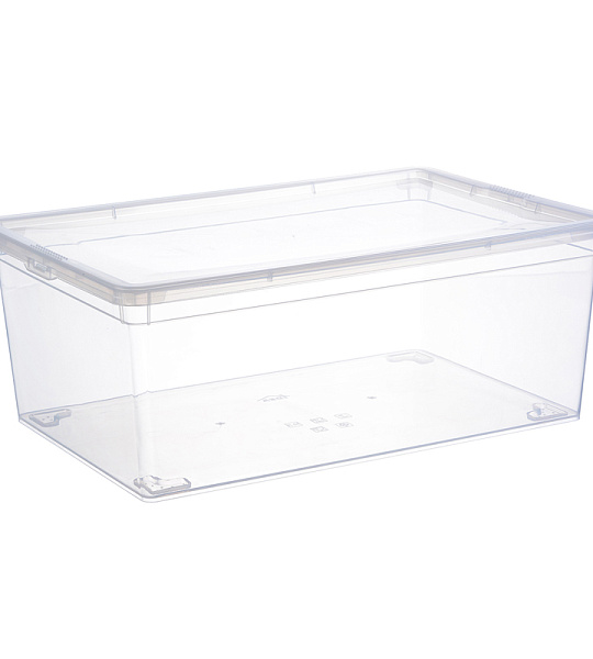 Ящик для хранения Idea, 10л, с крышкой, 37*25*14см, пищевой полипропилен, прозрачный