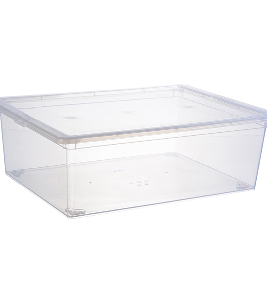 Ящик для хранения Idea, 25л, с крышкой, 53*37*18см, пищевой полипропилен, прозрачный