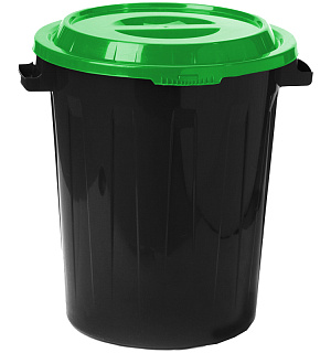 Бак для мусора уличный Idea, с крышкой, 90л, ярко-зеленый