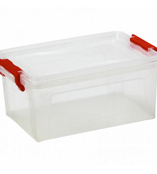 Ящик для хранения Idea, 14л, с крышкой на защелках, 42*28*17см, прозрачный
