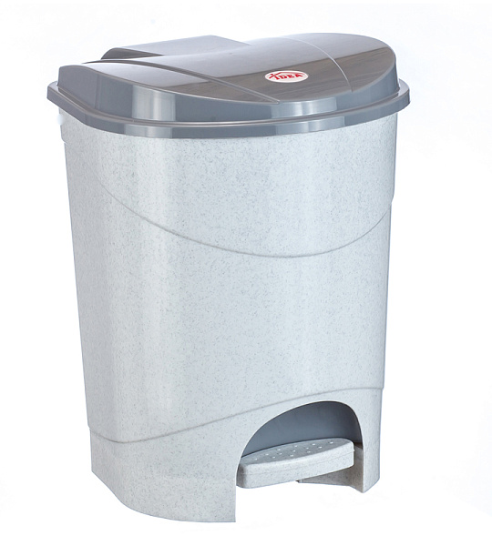 Ведро-контейнер для мусора (урна) Idea, 11л, с педалью, пластик, мраморный
