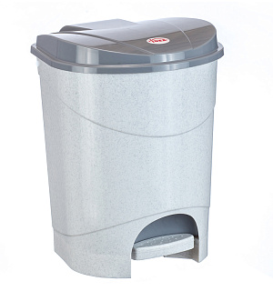 Ведро-контейнер для мусора (урна) Idea, 11л, с педалью, пластик, мраморный
