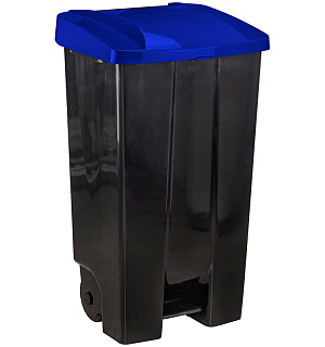 Бак для мусора уличный Idea, с крышкой, с педалью, 110л, синий