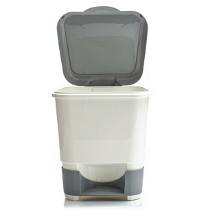 Ведро-контейнер для мусора (урна) OfficeClean, 20л, с педалью, пластик, серое