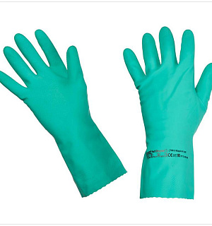 Перчатки резиновые Vileda Professional "Многоцелевые", р.M, зеленый, пакет