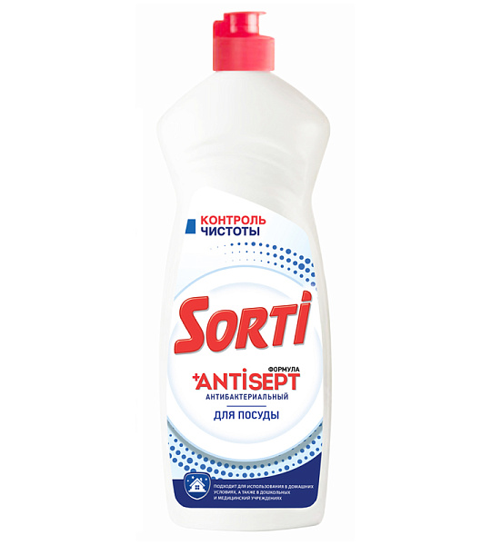 Средство для мытья посуды Sorti "Контроль чистоты", антибактериальное, 900мл