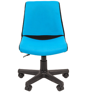 Кресло детское Chairman Kids 115, PL черный, ткань TW черная/голубая, регулир. по высоте, без подлокотников 00-07052524 (ПОД ЗАКАЗ)