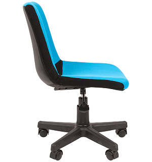Кресло детское Chairman Kids 115, PL черный, ткань TW черная/голубая, регулир. по высоте, без подлокотников 00-07052524 (ПОД ЗАКАЗ)