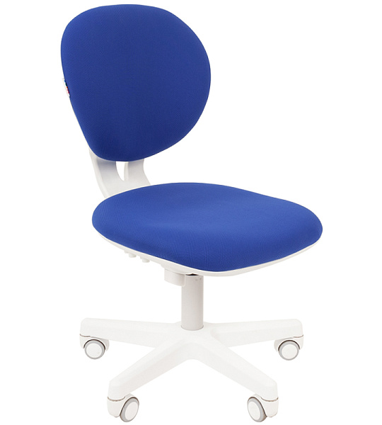Кресло детское Chairman Kids 108, PL белый, ткань голубая, спинка пластик, регулир. по высоте, без подлокотников 00-07033199 (ПОД ЗАКАЗ)