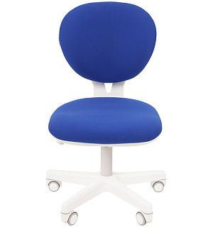 Кресло детское Chairman Kids 108, PL белый, ткань голубая, спинка пластик, регулир. по высоте, без подлокотников 00-07033199 (ПОД ЗАКАЗ)