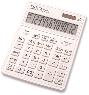 Калькулятор настольный Citizen SDC444XRWHE, 12 разрядов, двойное питание, 155*204*33мм, белый