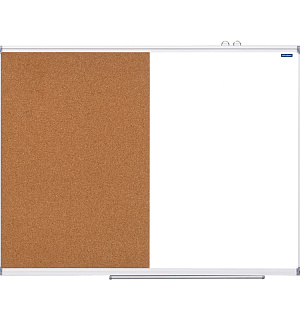 Доска магнитно-маркерная/пробковая OfficeSpace, 90*120см, алюминиевая рамка