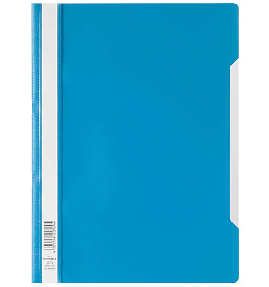 Папка-скоросшиватель пластик. Durable, А4, 180мкм, синяя с прозр. верхом