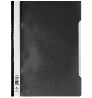 Папка-скоросшиватель пластик. Durable, А4, 180мкм, черная с прозр. верхом