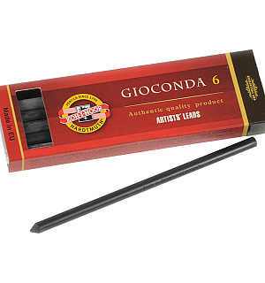 Грифели для цанговых карандашей Koh-I-Noor "Gioconda", 2B, 5,6мм, 6шт., круглый