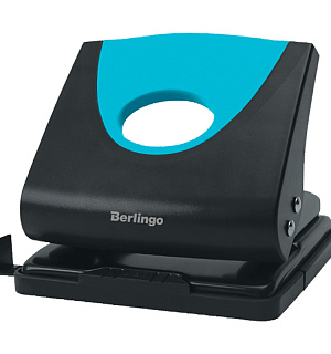 Дырокол Berlingo "Office Soft" 20л., пластиковый, синий, с линейкой