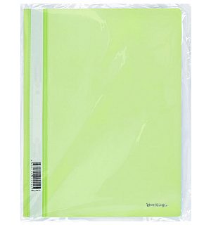 Папка-скоросшиватель пластик. Berlingo "Neon", А4, 180мкм, неоновая зеленая с прозр. верхом