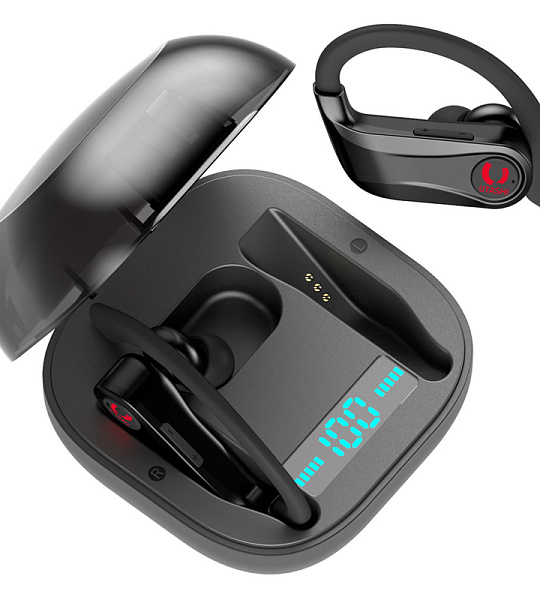 Наушники с микрофоном беспроводные Smartbuy Utashi Power Sport, TWS Bluetooth, разъем Micro-USB, черный