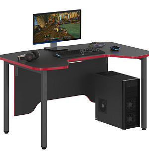 Стол компьютерный на металлокаркасе Skyland SKILLL/Антрацит/красный, 1360*850*747мм, SSTG 1385 (ПОД ЗАКАЗ)