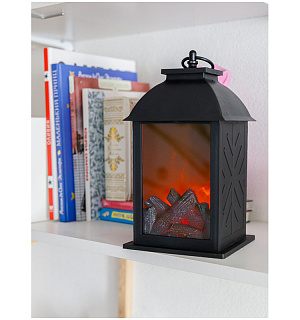 Декоративный светодиодный светильник-фонарь Artstyle, TL-957B, "Фонарь" (с эффектом пламени камина), черный