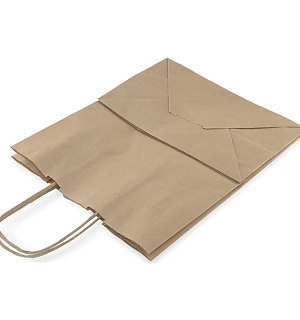 Пакет бумажный "Крафт" с кручеными ручками, 24*14*28см, 70гр/м2