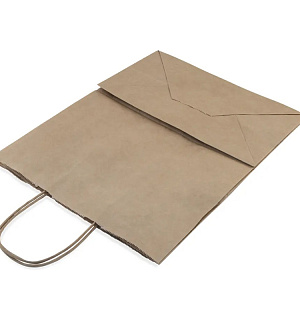 Пакет бумажный "Крафт" с кручеными ручками, 26*15*35см, 70гр/м2