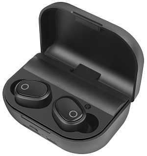 Наушники с микрофоном беспроводные Defender Twins 639, Bluetooth 5.0, TWS, powerbank 2000мАч, разъем Micro-USB, черный
