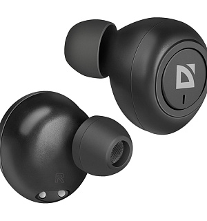 Наушники с микрофоном беспроводные Defender Twins 638, Bluetooth 5.0, разъем Micro-USB, черный