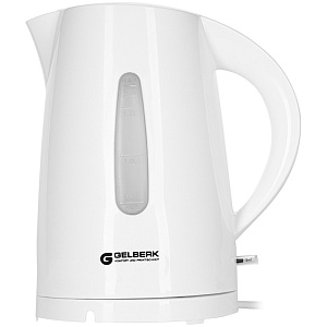 Чайник электрический Gelberk GL-460, 1,7л, 1850Вт, пластик, белый