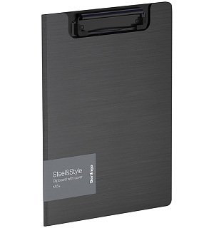 Папка-планшет с зажимом Berlingo "Steel&Style" A5+, 1800мкм, пластик (полифом), черная