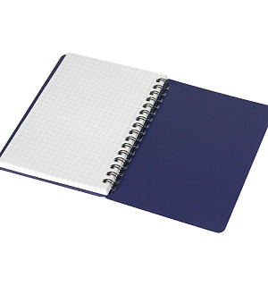 Записная книжка А6 60л. на гребне OfficeSpace "Base", синяя пластиковая обложка