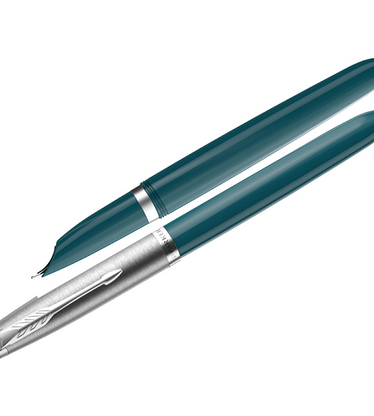 Ручка перьевая Parker "51 Teal Blue CT" черная, 0,8мм, подарочная упаковка