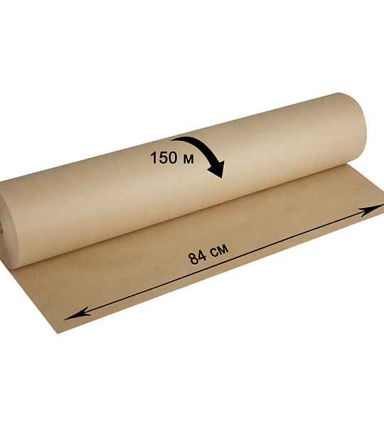 Крафт-бумага в рулоне для упаковки 840мм*150м OfficeSpace, 78 г/м2