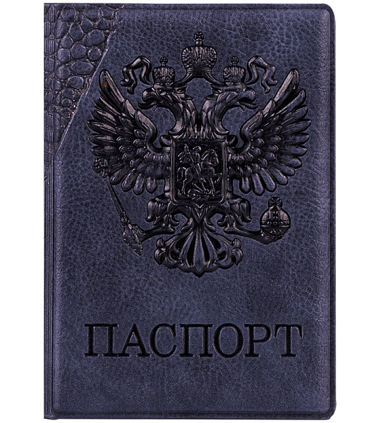 Обложка для паспорта OfficeSpace "Герб", кожзам, серый
