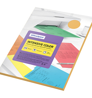Бумага цветная OfficeSpace "Intensive Color", A4, 80г/м², 100л., (оранжевый)