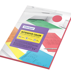 Бумага цветная OfficeSpace "Intensive Color", A4, 80г/м², 100л., (красный)