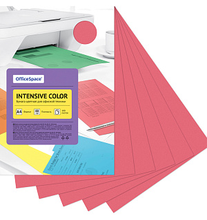 Бумага цветная OfficeSpace "Intensive Color", A4, 80г/м², 100л., (красный)