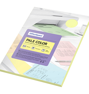 Бумага цветная OfficeSpace "Pale Color", A4, 80г/м², 100л., (желтый)