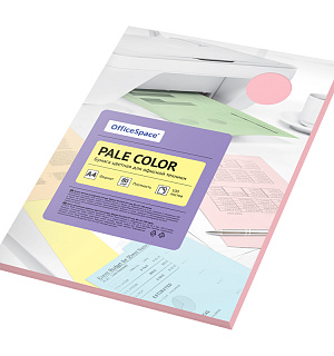 Бумага цветная OfficeSpace "Pale Color", A4, 80г/м², 100л., (розовый)