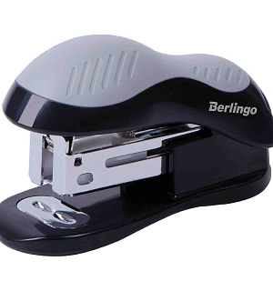 Мини-степлер №24/6, 26/6 Berlingo "Office Soft" до 15л., черный