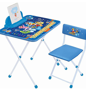 Набор складной мебели (стол + стул) Nika kids Щ3 "Щенячий патруль", ламинир. столешница, сиденье мягкое/ткань, голубой