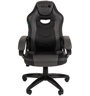 Кресло игровое Helmi HL-S15 "Skyline", экокожа, черная/серая, механизм качания